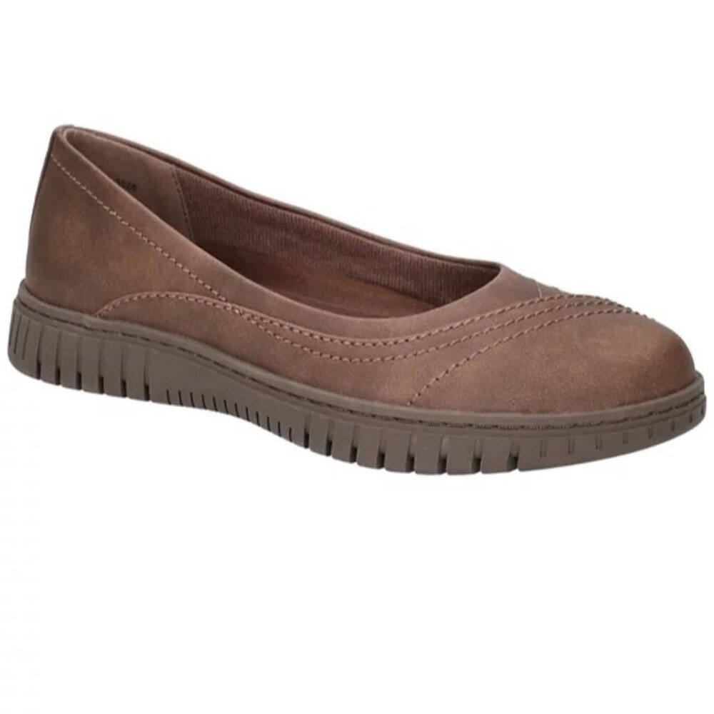 Easy Street Cosma Size 6.5 Narrow Ballet Flats Comfort Slip-On Round Toe Brown
